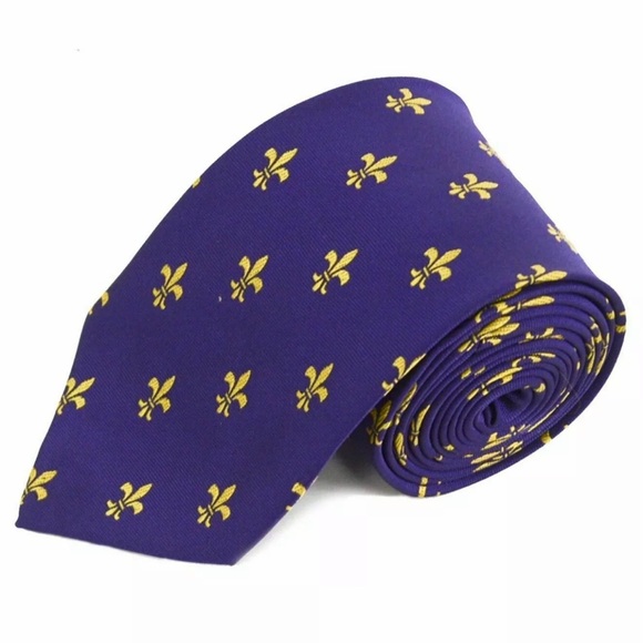 Parquet Other - SOLD‼️‼️ Fleur-de-lis Pattern Men’s Classic Neck Tie Purple/Gold Mardi Gras Tie